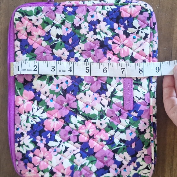 Vera Bradley Quilted Tablet Case Floral Lilac Pink Cotton Padded Zipper Carrier - Picture 7 of 8